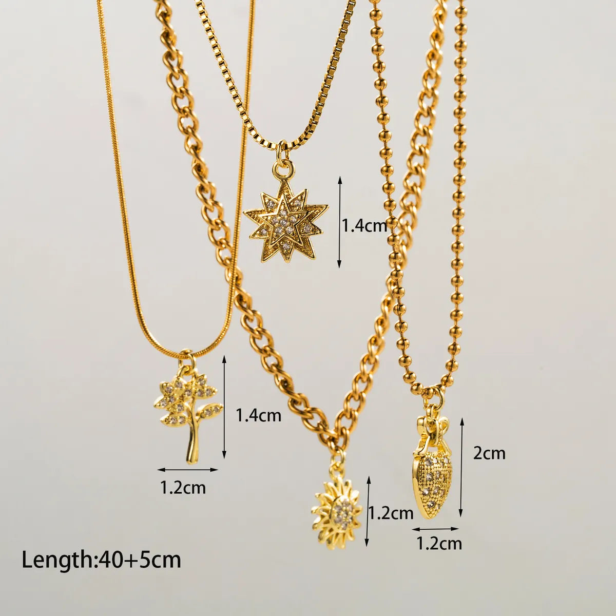 Ig Style Sweet Star Tree Strawberry Stainless Steel Copper Plating Inlay Zircon 18k Gold Plated Jewelry Accessories