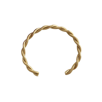 Ig Style Twist Titanium Steel 18k Gold Plated Cuff Bracelets In Bulk