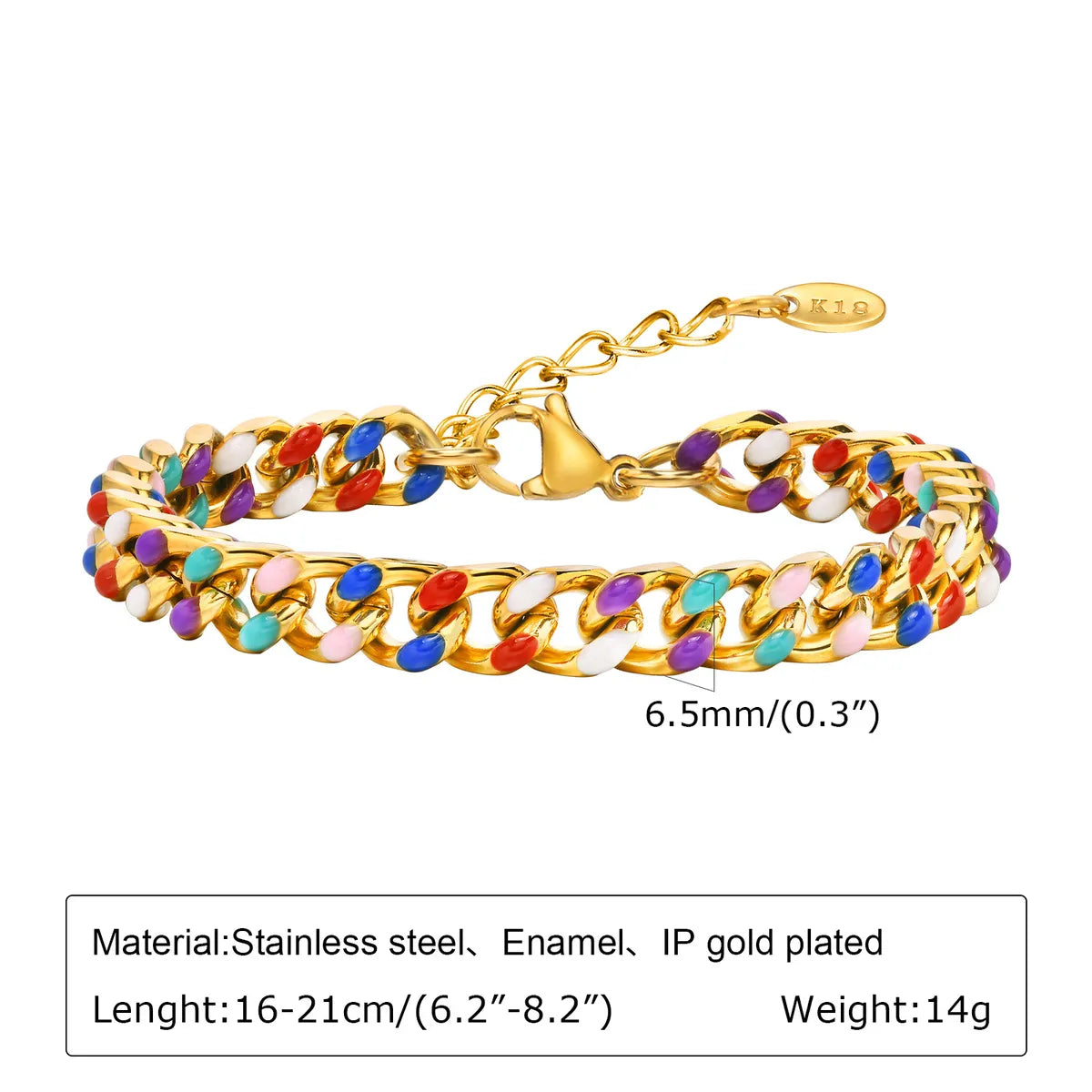 IG Style Vacation Beach Colorful 201 Stainless Steel Bracelets In Bulk