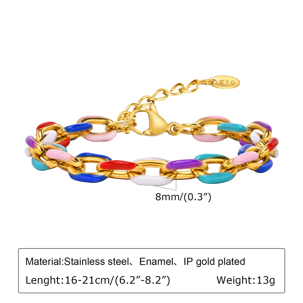 IG Style Vacation Beach Colorful 201 Stainless Steel Bracelets In Bulk