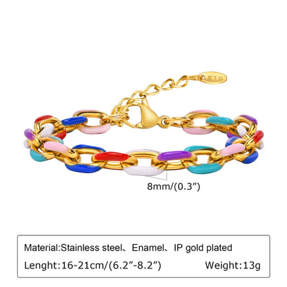 IG Style Vacation Beach Colorful 201 Stainless Steel Bracelets In Bulk