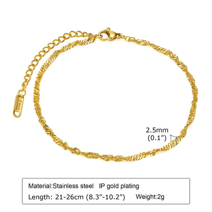 IG Style Vacation Geometric 201 Stainless Steel Plating 18K Gold Plated Women's Anklet