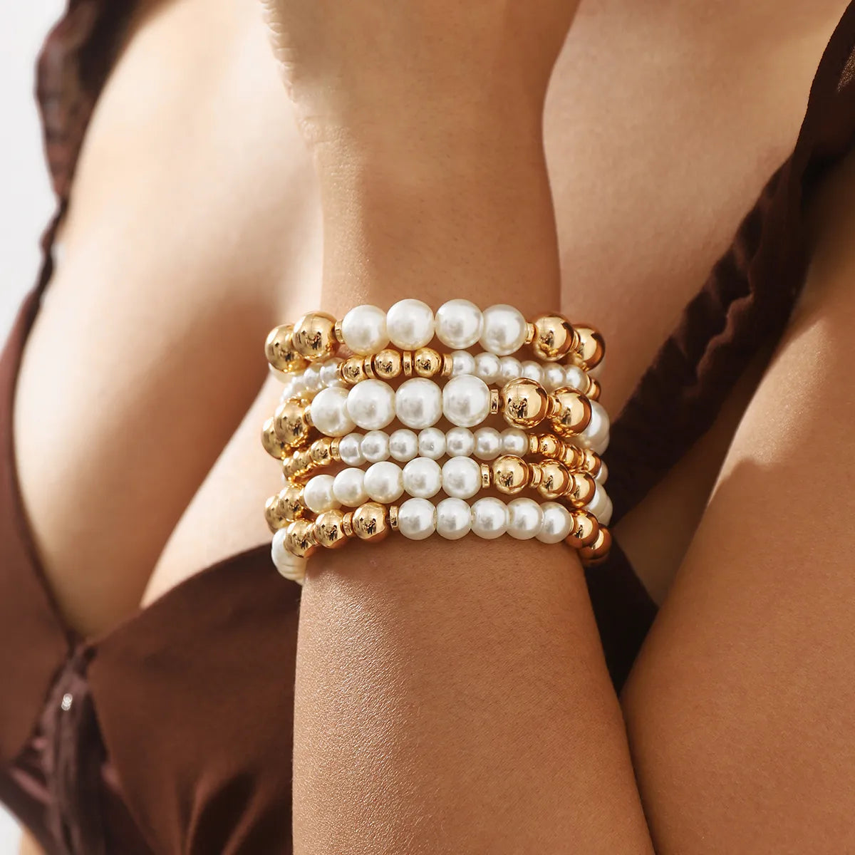 IG Style Vacation Pearl CCB Imitation Pearl Wholesale Bracelets