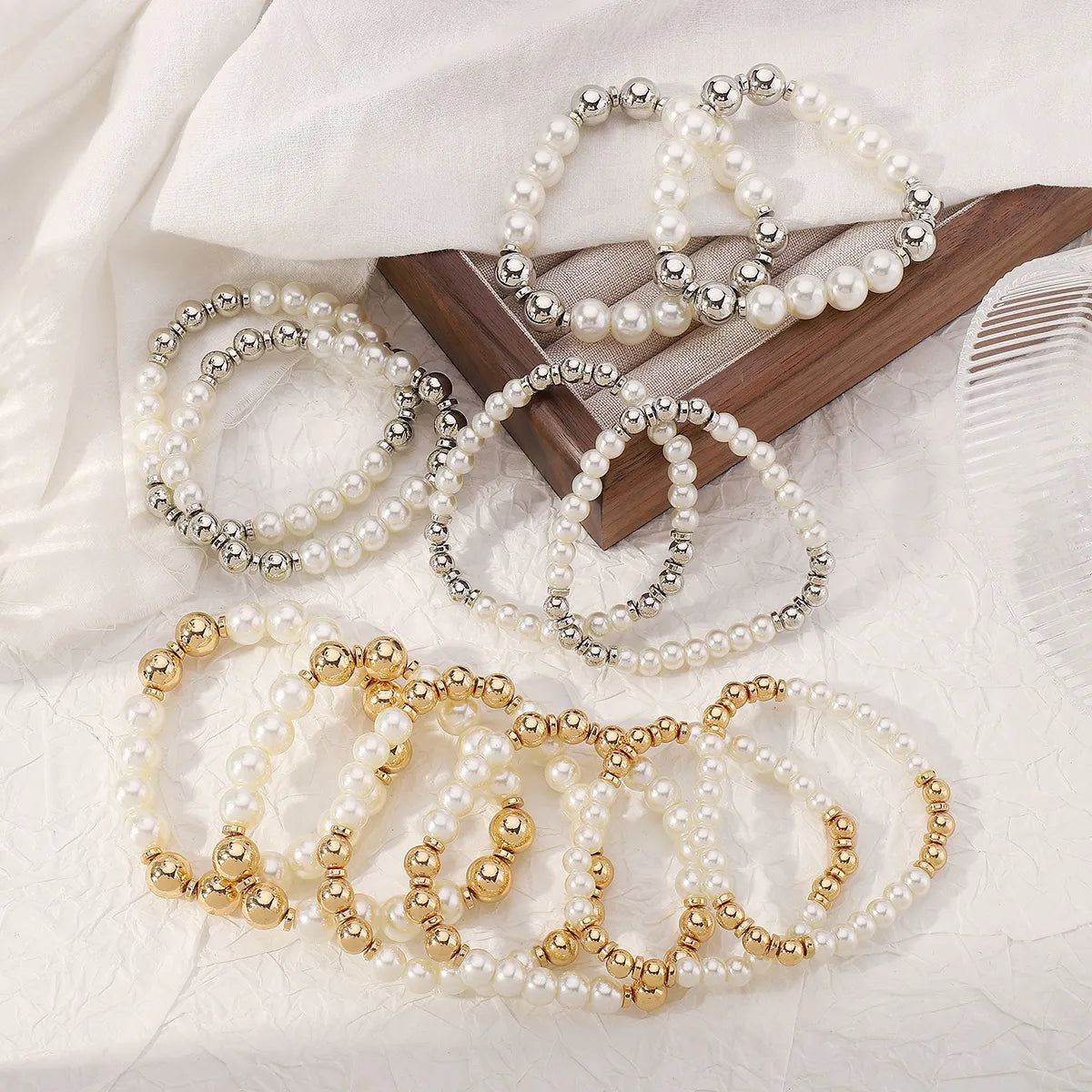 IG Style Vacation Pearl CCB Imitation Pearl Wholesale Bracelets