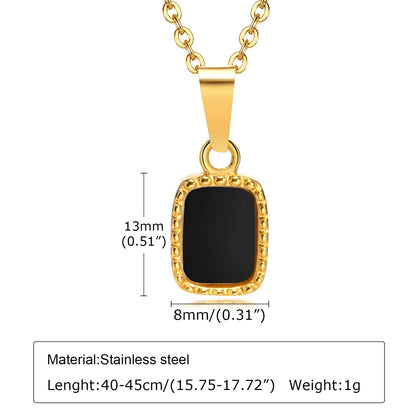 Ig Style Vacation Simple Style Solid Color Stainless Steel Plating Agate Shell 18k Gold Plated Pendant Necklace