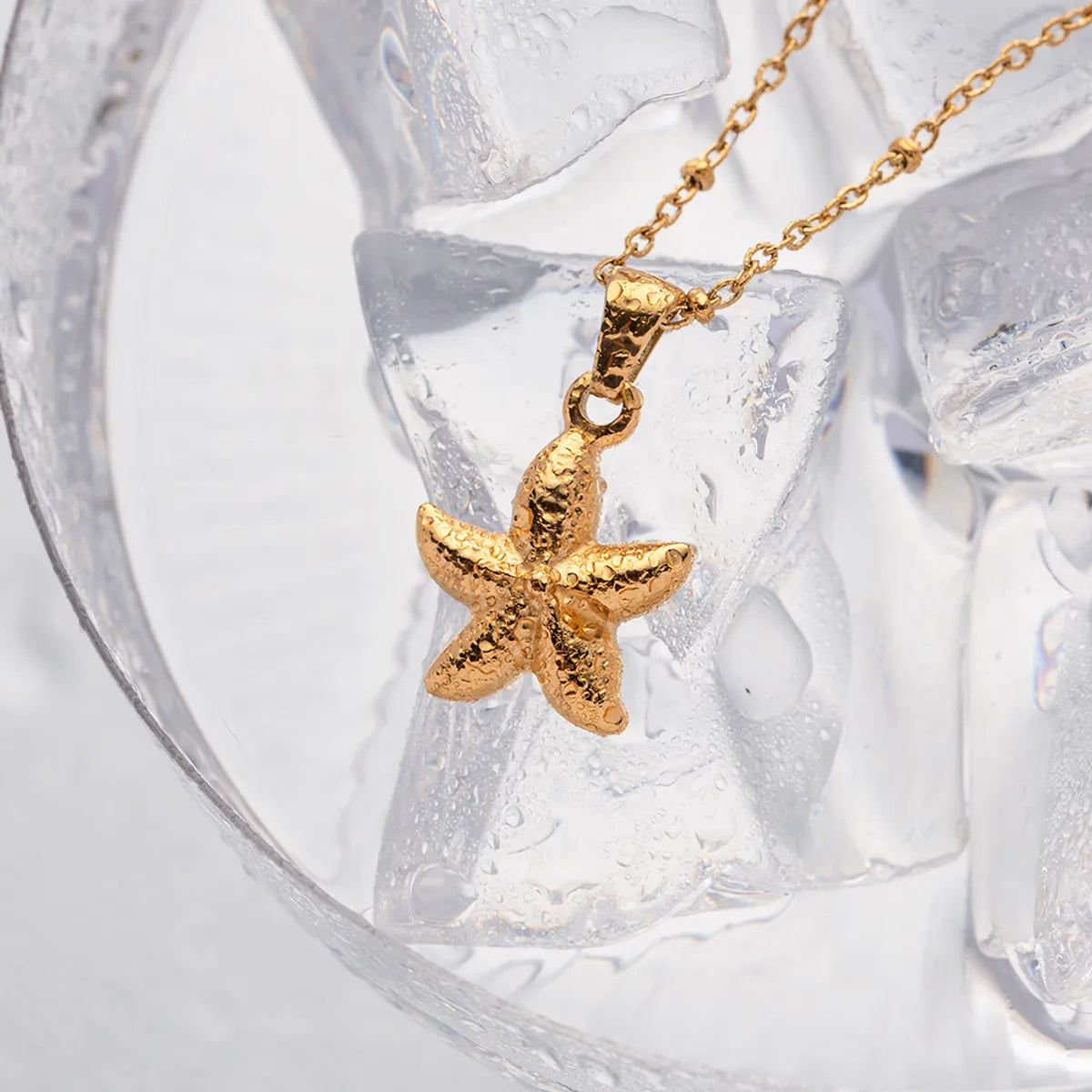 Ig Style Vacation Starfish Stainless Steel Plating 18k Gold Plated Pendant Necklace