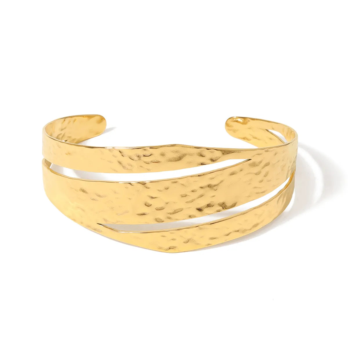 IG Style Vintage Style C Shape 304 Stainless Steel 18K Gold Plated Bangle In Bulk