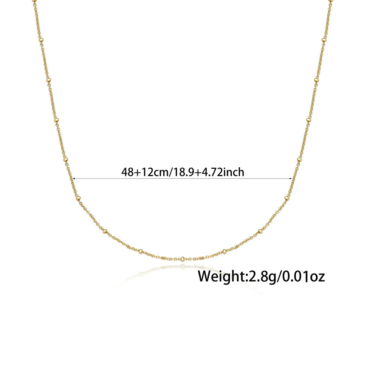 Ig Style Vintage Style Simple Style Solid Color Sterling Silver Beaded Plating 18k Gold Plated White Gold Plated Necklace