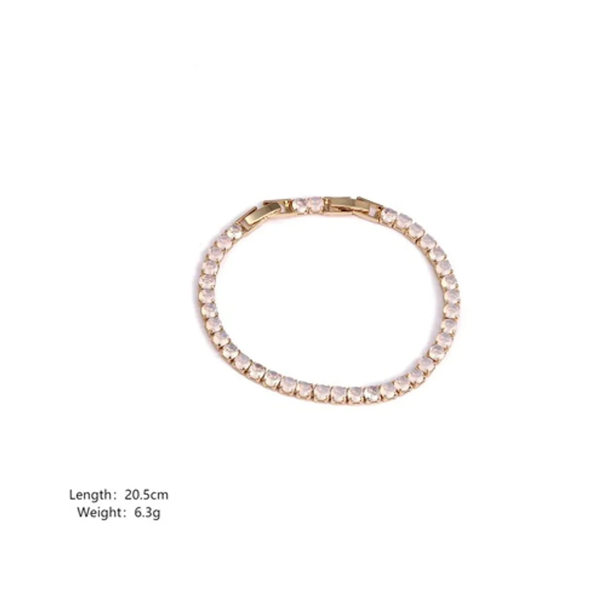 Ig Style Vintage Style Solid Color Copper 18k Gold Plated Zircon Bracelets In Bulk