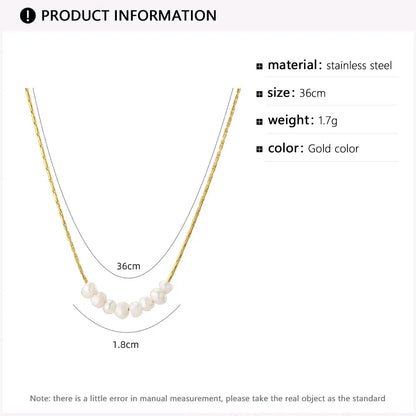 Ig Style Water Droplets Stainless Steel Imitation Pearl Plating 18k Gold Plated Necklace