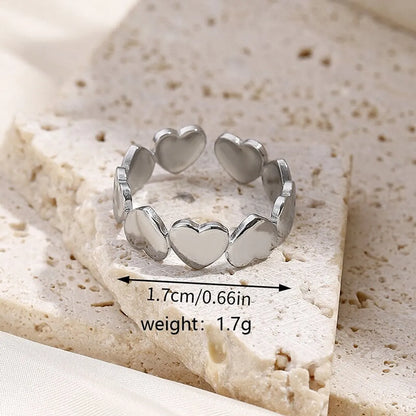 Ig Style Y2k Classic Style Star Moon Heart Shape Stainless Steel Open Rings