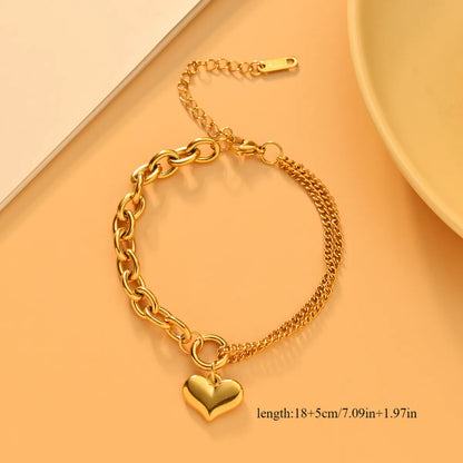 IG Style Y2K Devil'S Eye Heart Shape Flower 304 Stainless Steel 18K Gold Plated Zircon Bracelets In Bulk