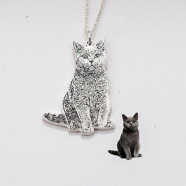 Your Pet Photo Necklace • Picture Necklace • Personalized Cat Necklace • Custom Dog Necklace • Pet Memorial Gift • Pet Lover Gift