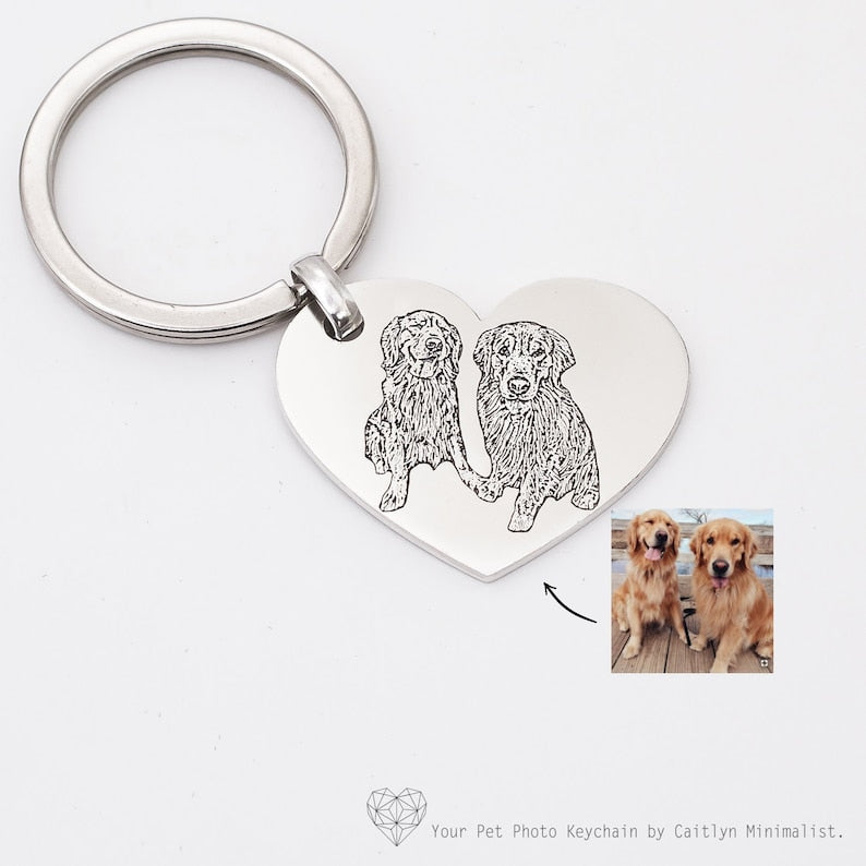 Your Pet Photo Keychain • Picture Keychain • Personalized Cat Keychain • Custom Dog Keychain • Pet Memorial Gift • Pet Lover Gift • CM26