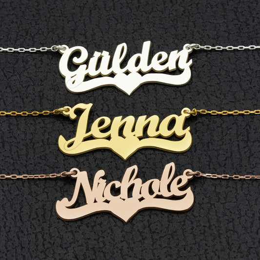 Personalized Name Necklace with Heart - Christmas Gift