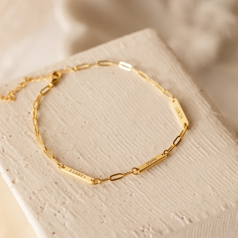 Custom Gold Mini Name Bar Bracelet