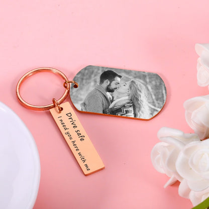 Boyfriend Keychains, Gift For Boyfriend, Anniversary Gift, Drive Safe Keychain, Gift For Him, Personalized Photo gift, Picture keychain