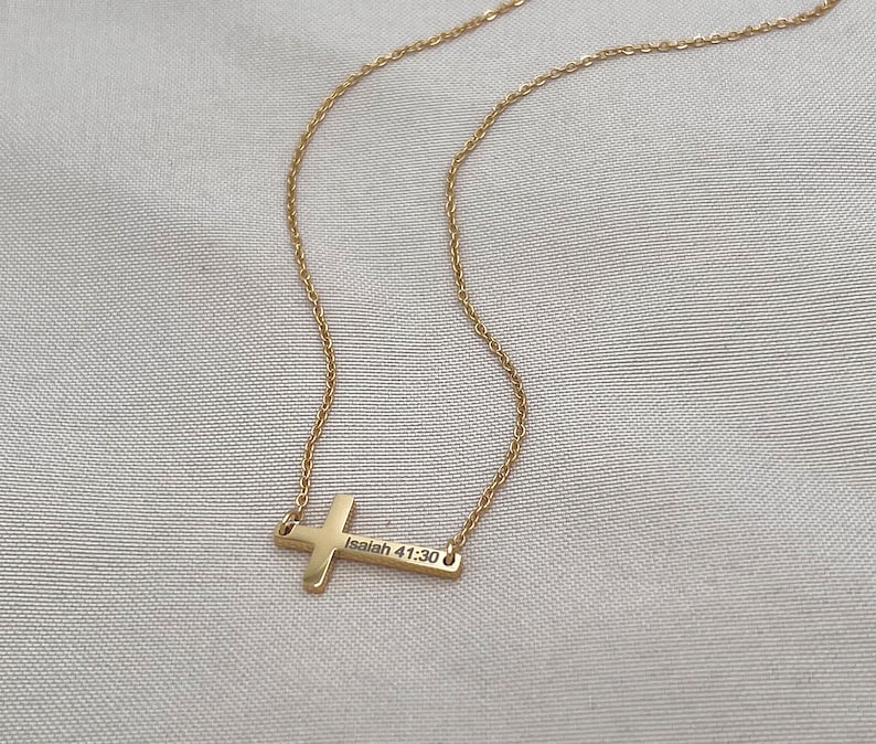 Bible Verse Necklace, Cross Necklace with Favorite Bible Verse, Religious Faith Necklace, Encouragement Gift, Personalized Cross Necklace