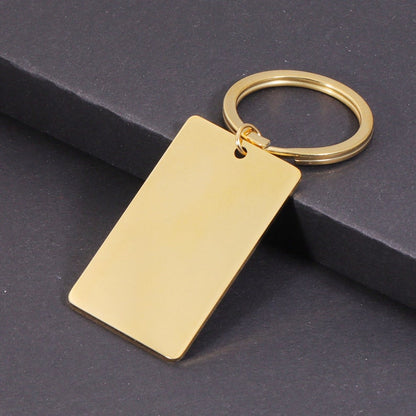 Engravable keychain-Stainless steel Mirror polishing Blank bar|18K vacuum plating Custom KeyChain|engravable jewelry,Handwritten Gifts