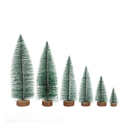 Imitation Pine Needle Tree With Snow  Christmas Tree Christmas Decoration Desktop Ornaments Christmas Supplies Manufacturers Supply