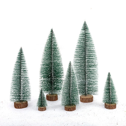 Imitation Pine Needle Tree With Snow  Christmas Tree Christmas Decoration Desktop Ornaments Christmas Supplies Manufacturers Supply