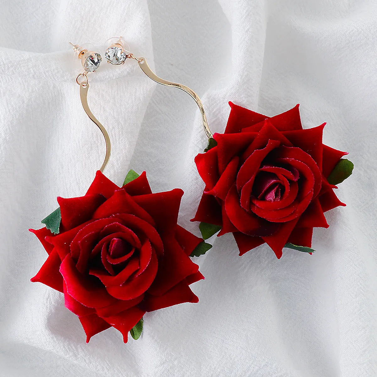 Immortal Rose Flower Earrings Temperament Big Earrings