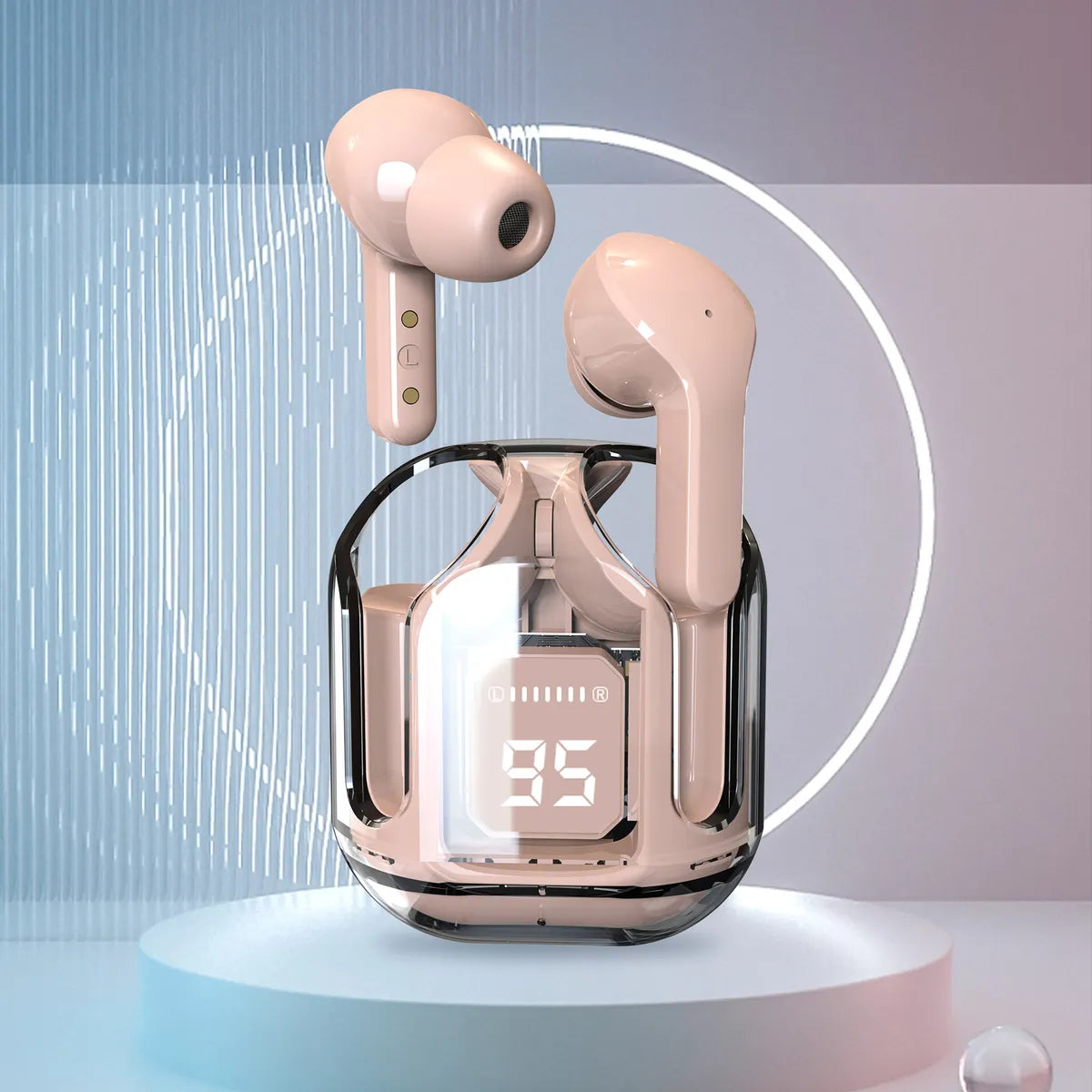 In-Ear True Wireless Digital Display Stereo Transparent Wireless Headphones