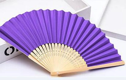 Simple Single-Sided Solid Color Candy Color Diy Paper Fan 1 Pieces