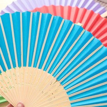 Simple Single-Sided Solid Color Candy Color Diy Paper Fan 1 Pieces