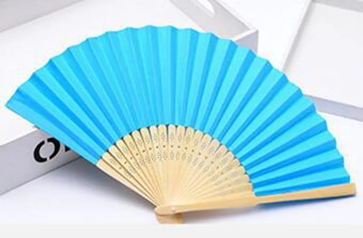 Simple Single-Sided Solid Color Candy Color Diy Paper Fan 1 Pieces