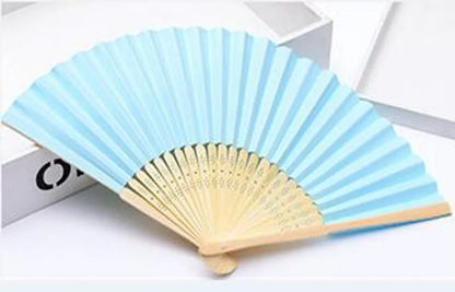 Simple Single-Sided Solid Color Candy Color Diy Paper Fan 1 Pieces