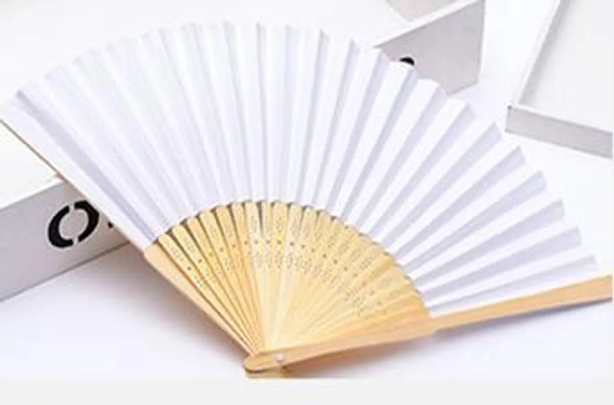 Simple Single-Sided Solid Color Candy Color Diy Paper Fan 1 Pieces