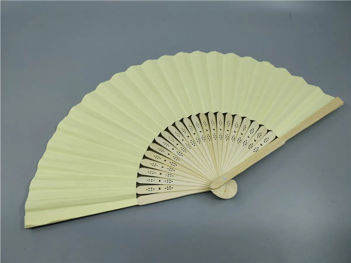 Simple Single-Sided Solid Color Candy Color Diy Paper Fan 1 Pieces