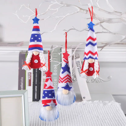 Independence Day Doll Polyester Holiday Party Hanging Ornaments Rudolph Doll