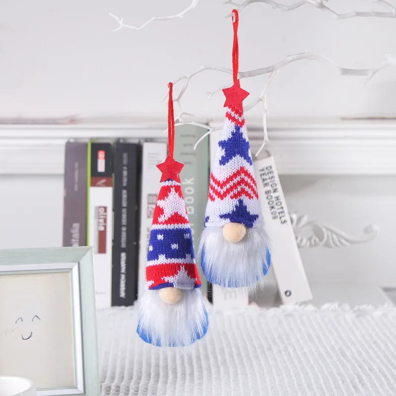 Independence Day Doll Polyester Holiday Party Hanging Ornaments Rudolph Doll