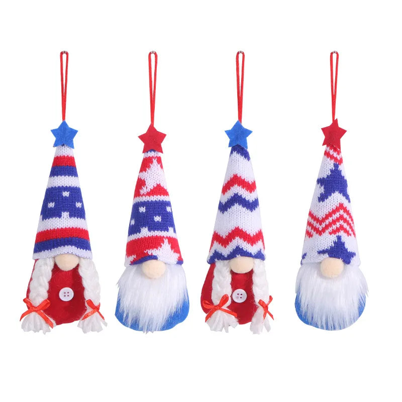 Independence Day Doll Polyester Holiday Party Hanging Ornaments Rudolph Doll