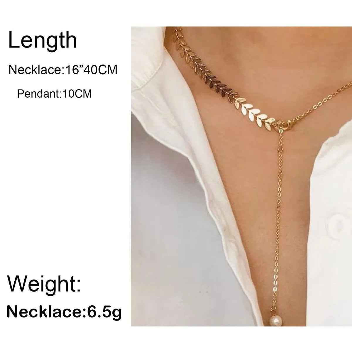 Individual Fish Bone Clavicle Chain Fashion Imitation Pearl Pendant Necklace Necklace Female