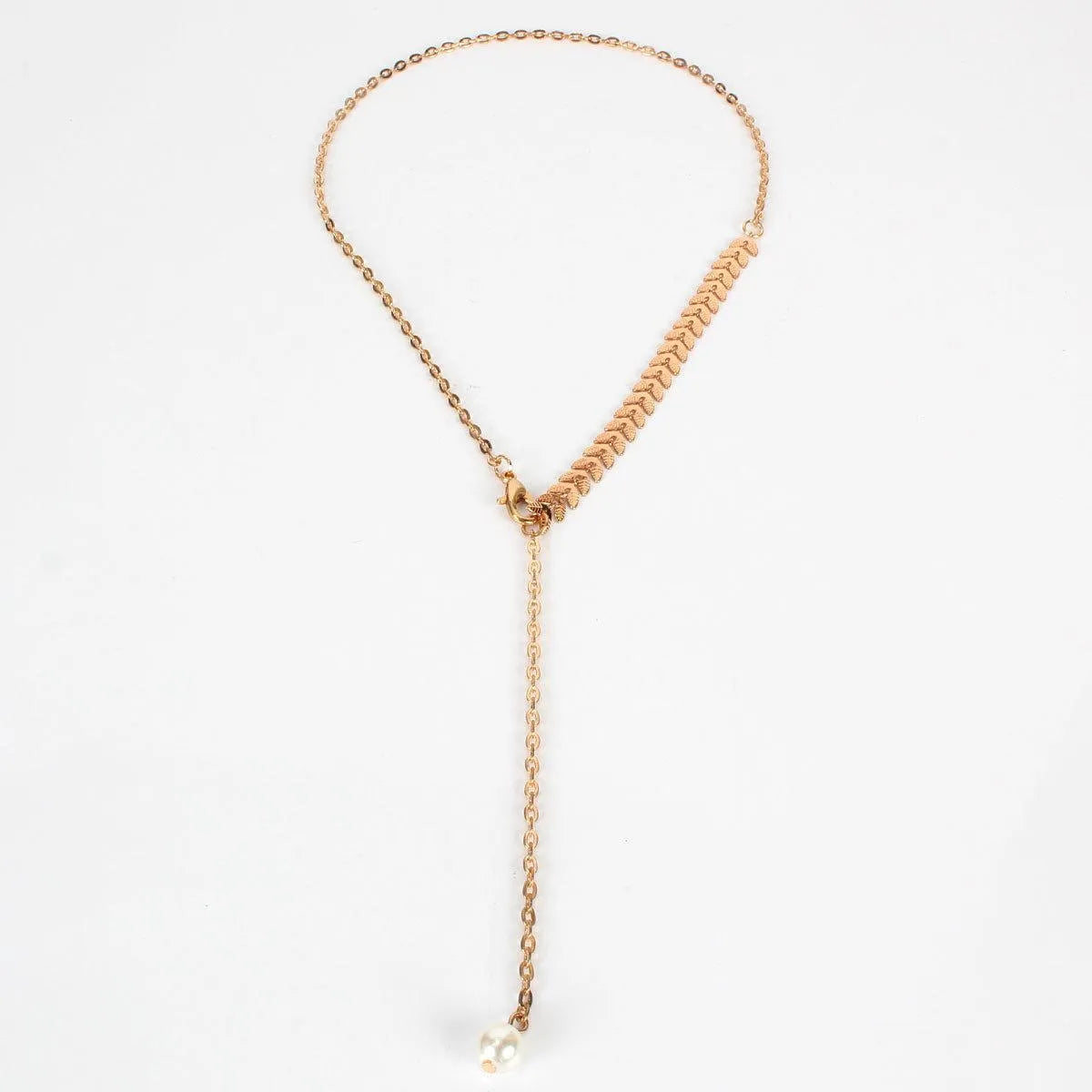 Individual Fish Bone Clavicle Chain Fashion Imitation Pearl Pendant Necklace Necklace Female