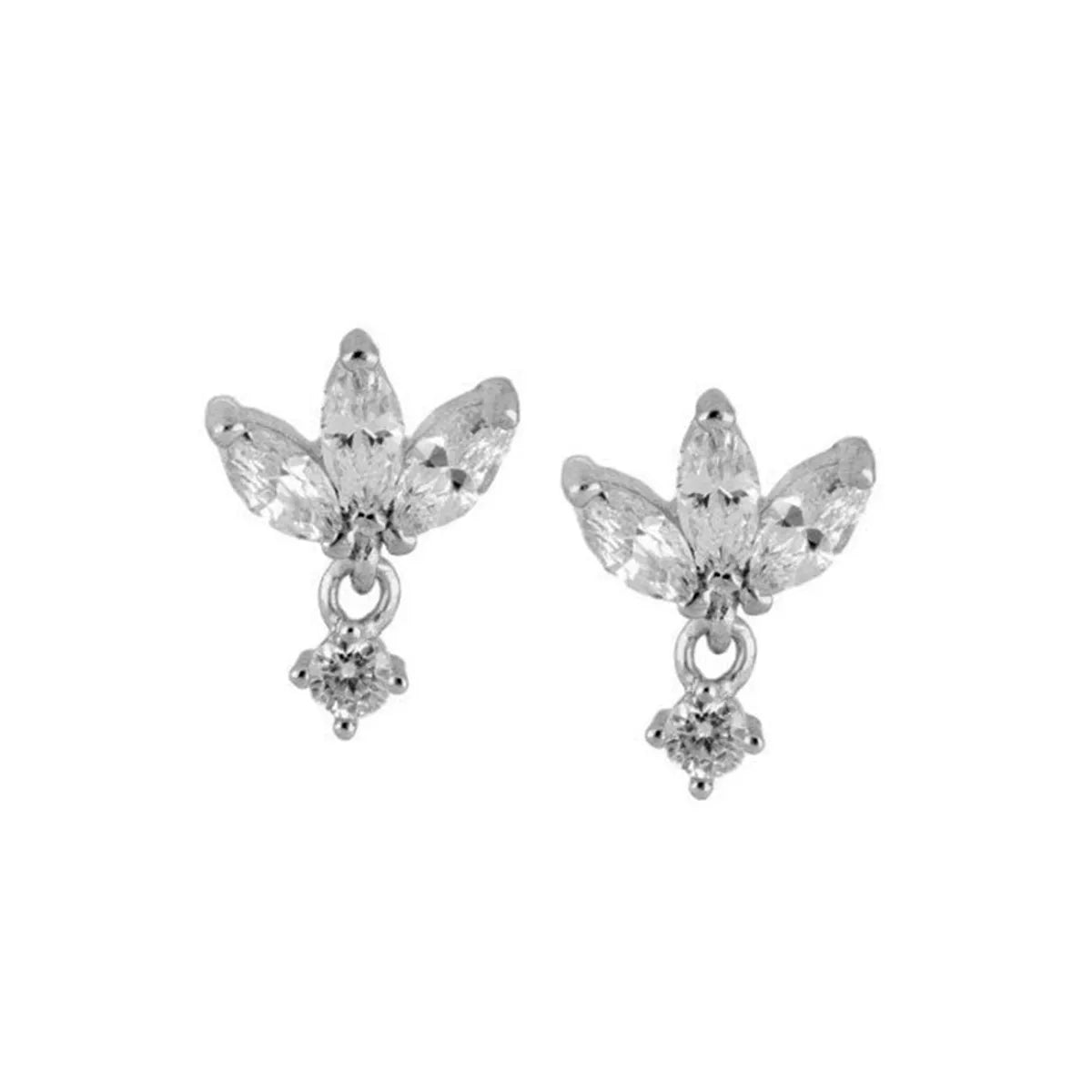 Sterling Silver Needle Inlaid Zircon Butterfly Ear Clip Earrings Women'S Simple Elegant Earrings Niche Design Ins Style Jewelry