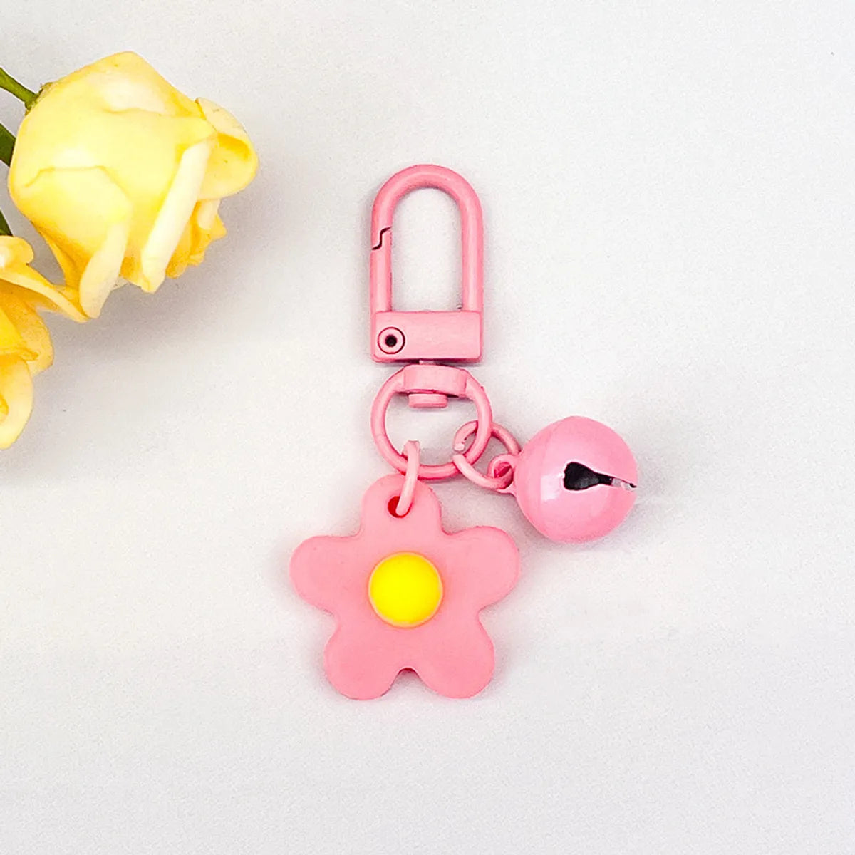 Fresh Colorful Small Flower Bell Keychain Diy Handmade Pendant Girl Heart Bag Door Buckle Cute Ornaments