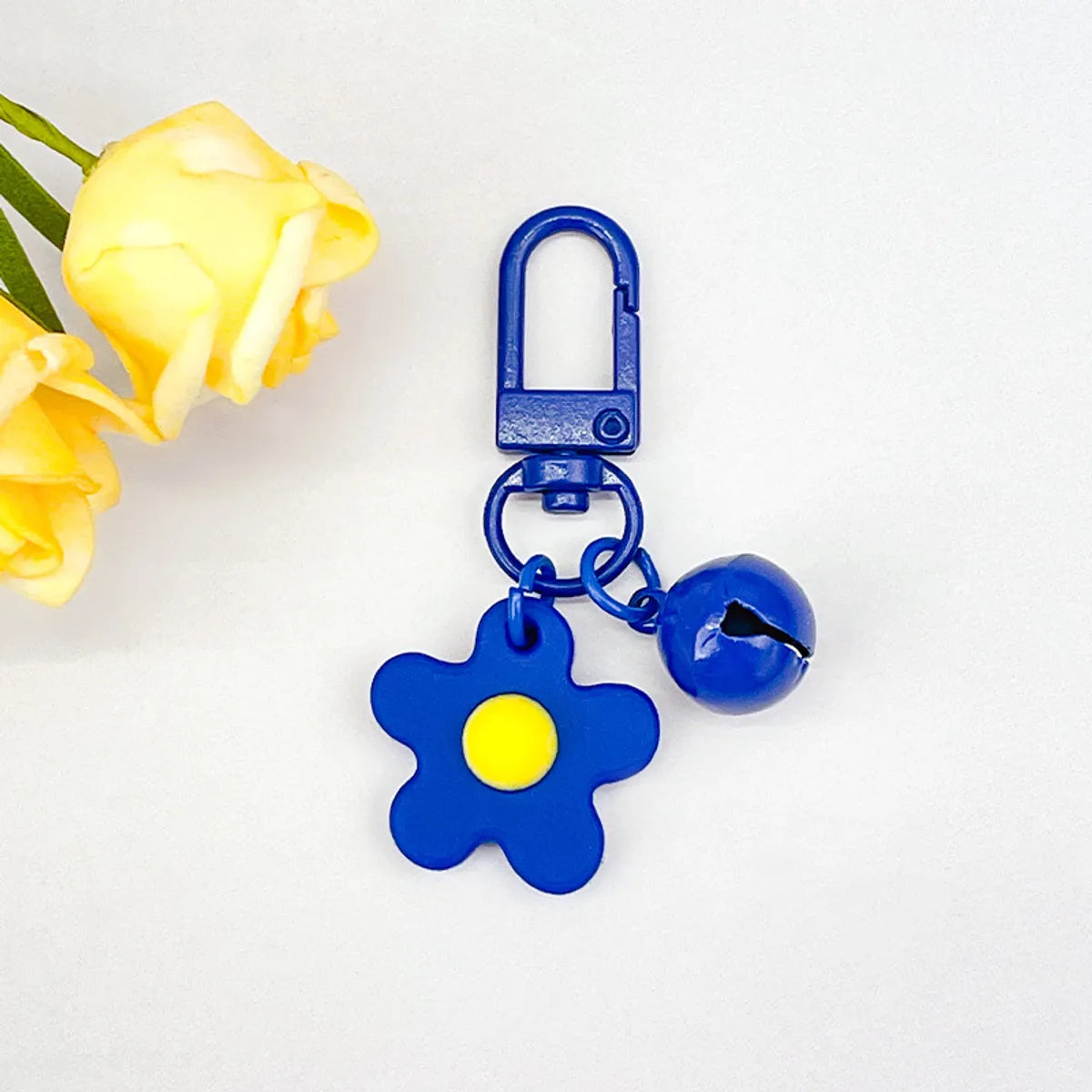 Fresh Colorful Small Flower Bell Keychain Diy Handmade Pendant Girl Heart Bag Door Buckle Cute Ornaments