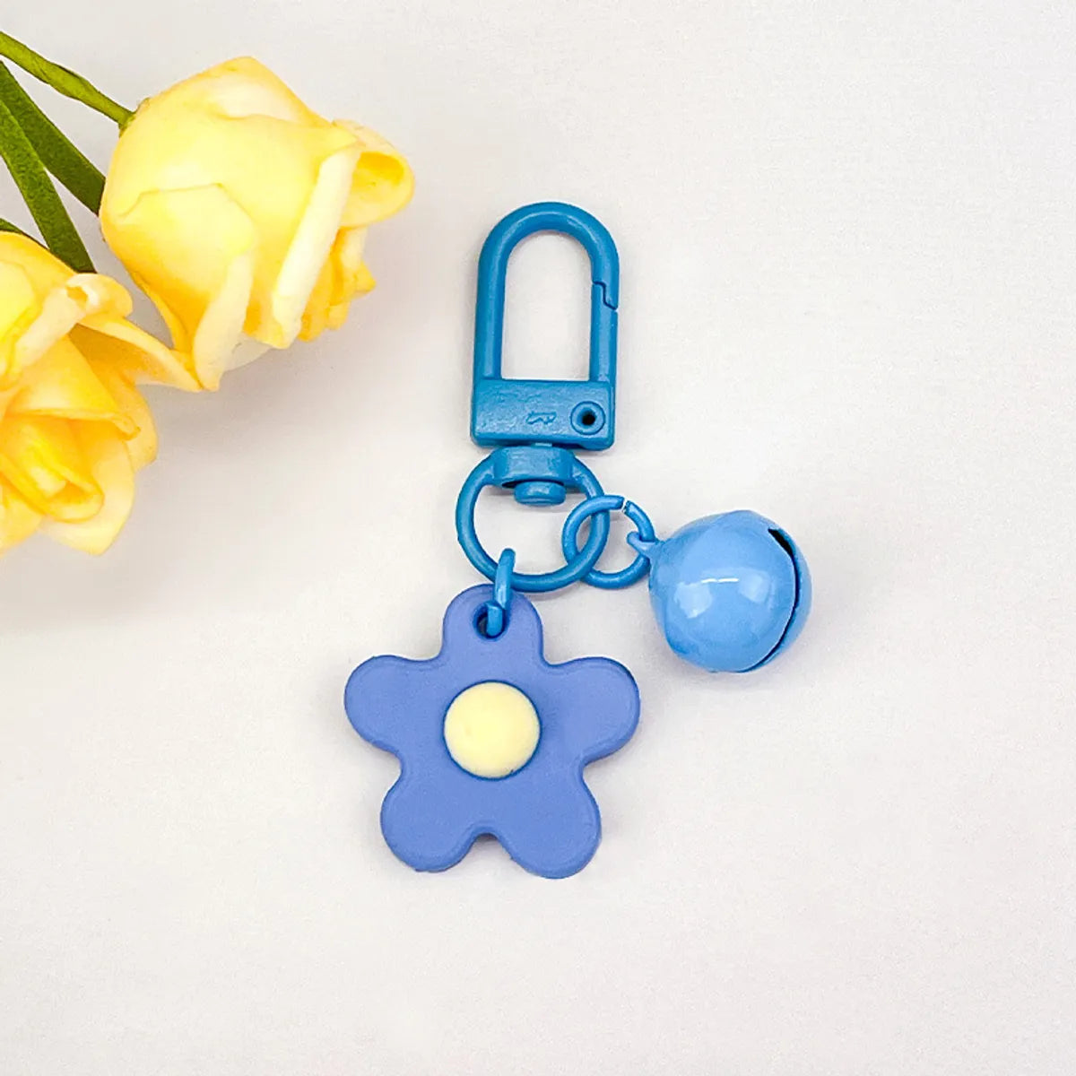 Fresh Colorful Small Flower Bell Keychain Diy Handmade Pendant Girl Heart Bag Door Buckle Cute Ornaments