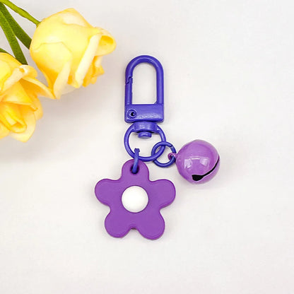 Fresh Colorful Small Flower Bell Keychain Diy Handmade Pendant Girl Heart Bag Door Buckle Cute Ornaments