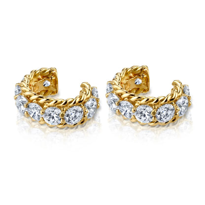 1 Pair Casual C Shape Plating Inlay Copper Zircon Gold Plated Ear Cuffs