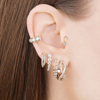 1 Pair Casual C Shape Plating Inlay Copper Zircon Gold Plated Ear Cuffs