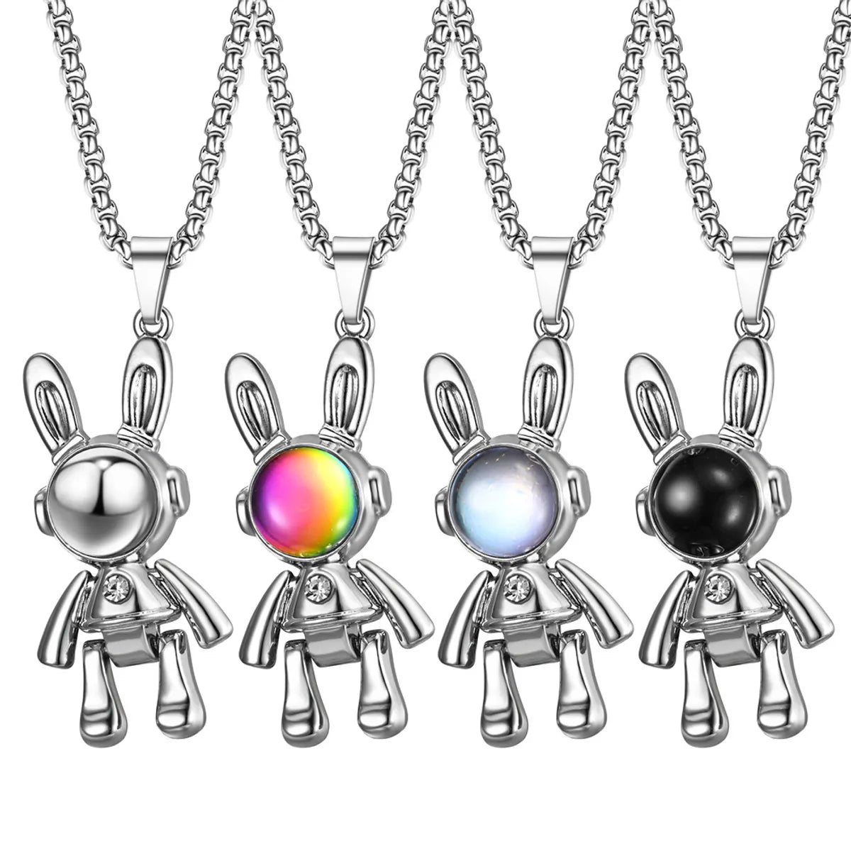 Ins Style Astronaut Stainless Steel Pendant Necklace 1 Piece