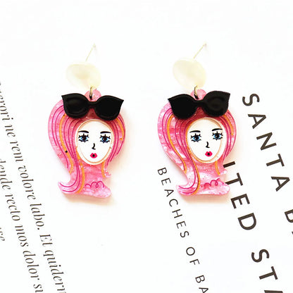 Ins Style Cartoon Character Bear Arylic Women'S Drop Earrings 1 Pair