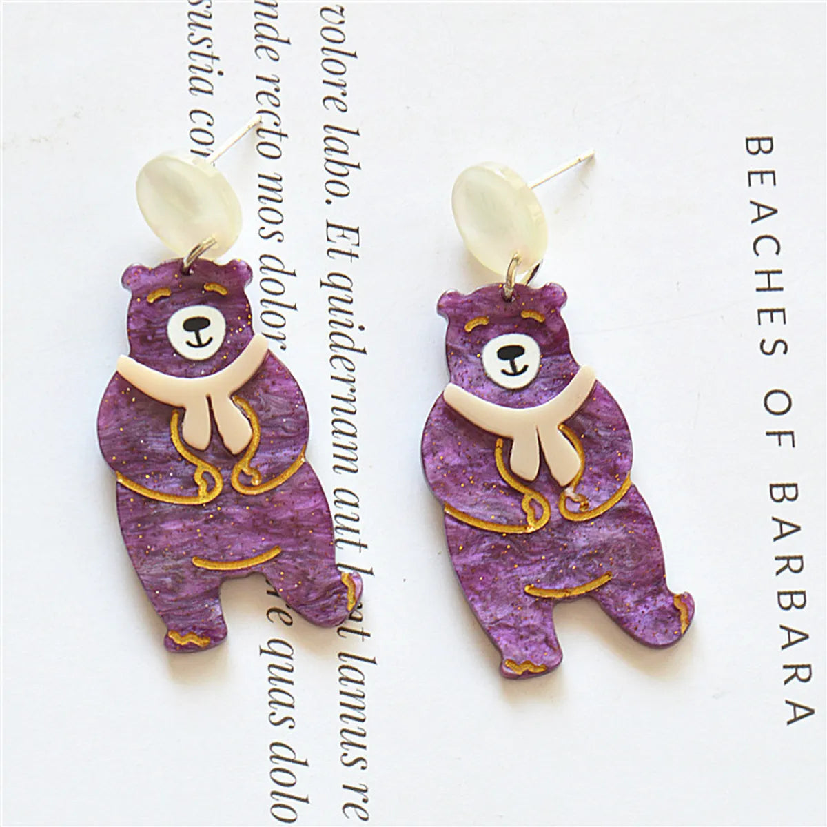 Ins Style Cartoon Character Bear Arylic Women'S Drop Earrings 1 Pair