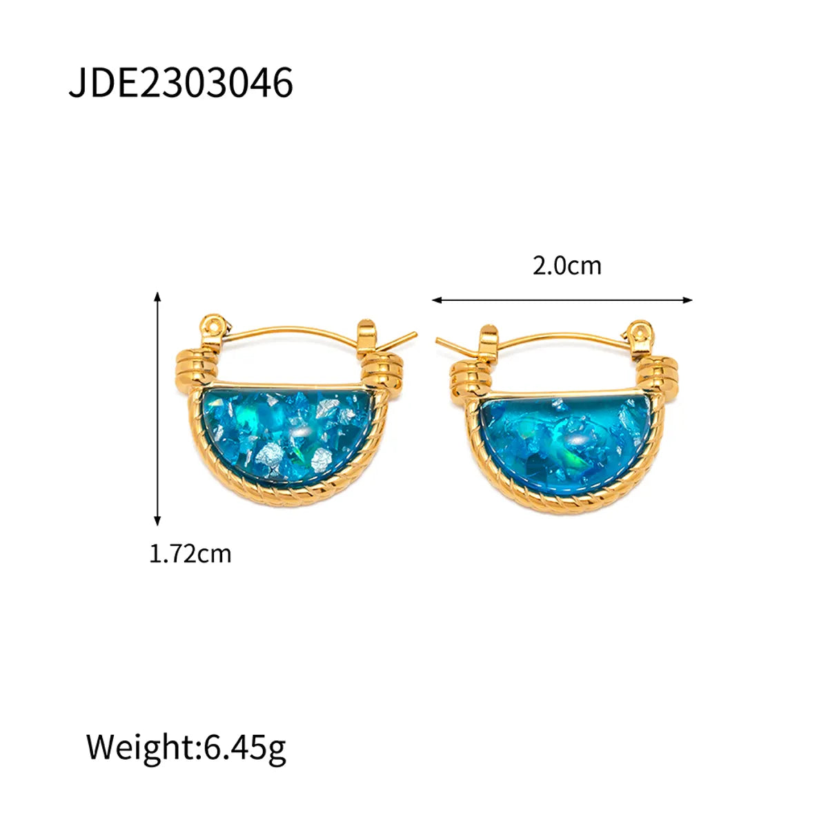 Wholesale Jewelry INS Style Casual Sector 304 Stainless Steel Resin Plating Inlay Rings Earrings Necklace