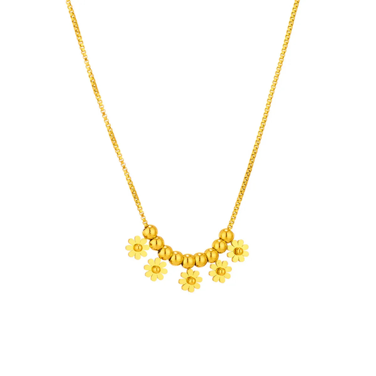 Ins Style Casual Tree Butterfly Daisy Titanium Steel Plating 18k Gold Plated Pendant Necklace